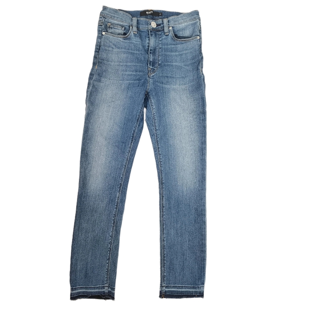 Hudson Jeans. Light Wash Denim with Exposed Hemline. Barbara Skinny. Size 25 - Picture 1 of 10
